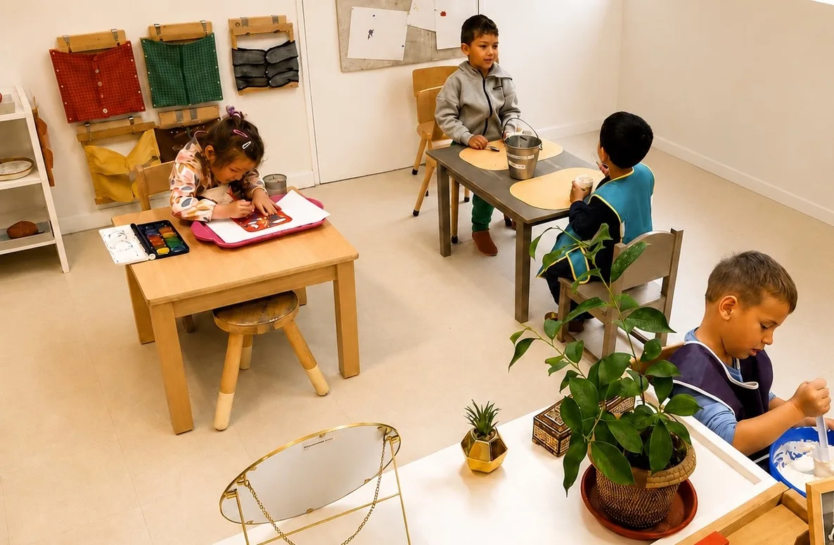 Montessori classroom in action