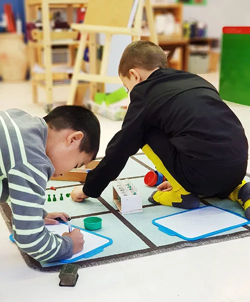 Individual work with Montessori materials for 3-6 years old