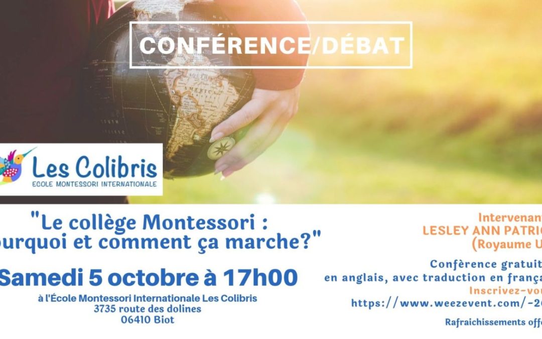 Conférence/débat : « Le collège Montessori : Pourquoi et comment ça marche? »