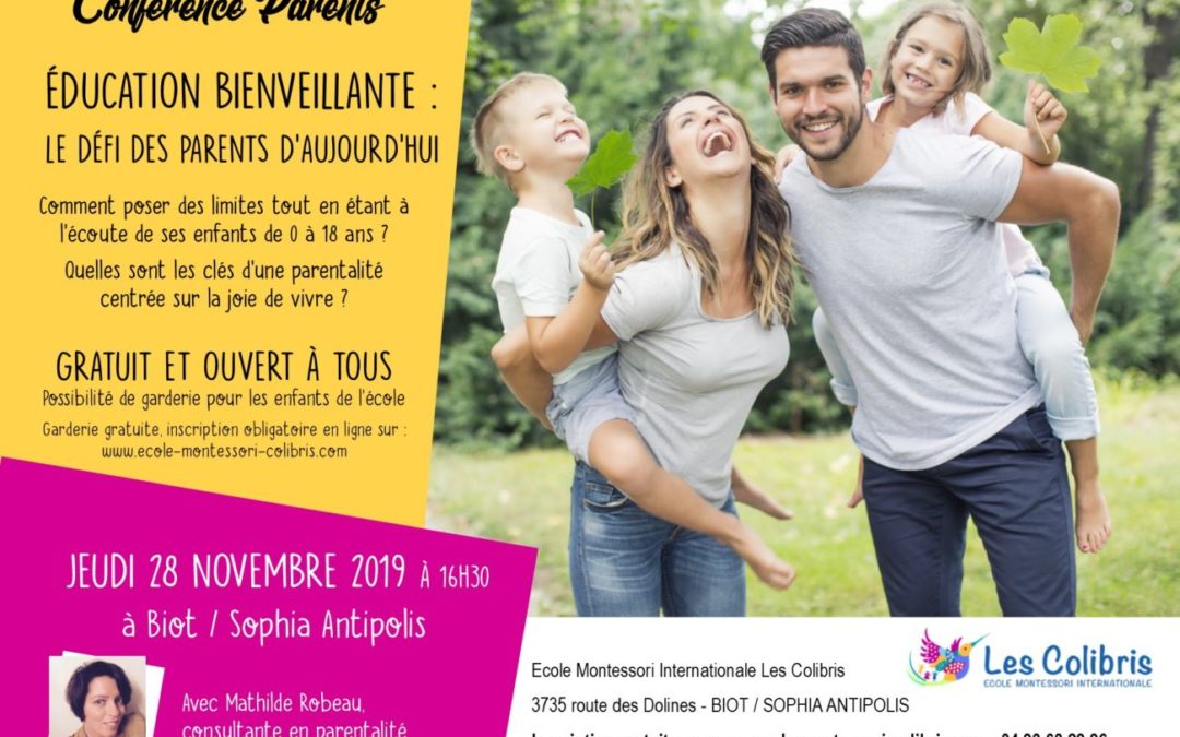 Conférence parents : Éducation bienveillante, le défi des parents d’aujourd’hui