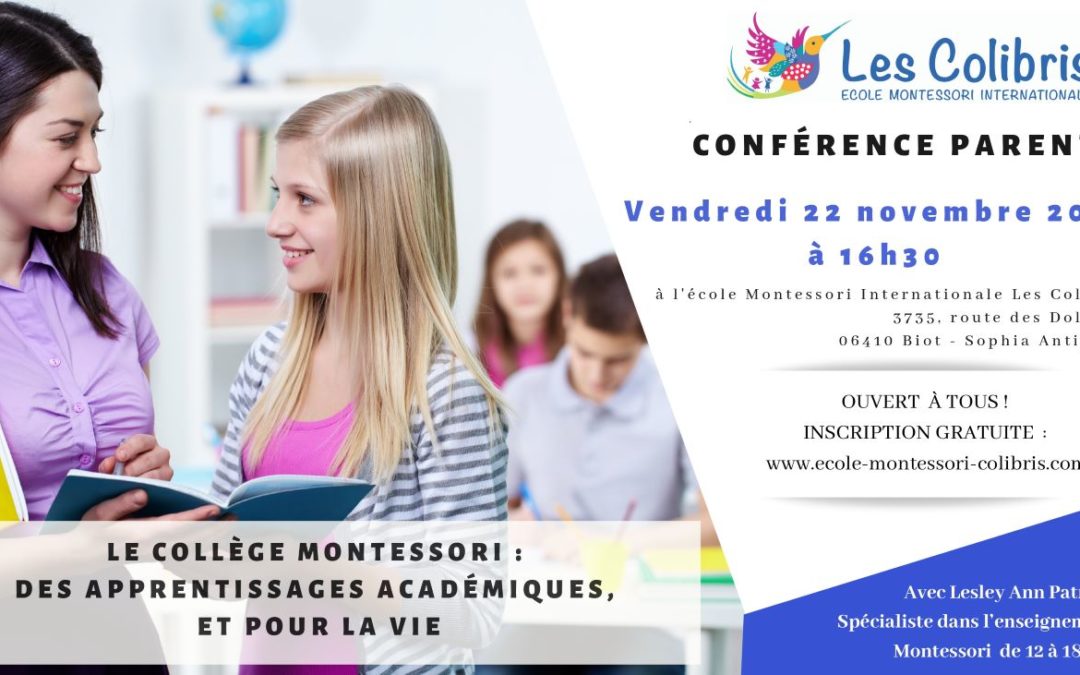 Le collège Montessori : des apprentissages académiques, et pour la vie