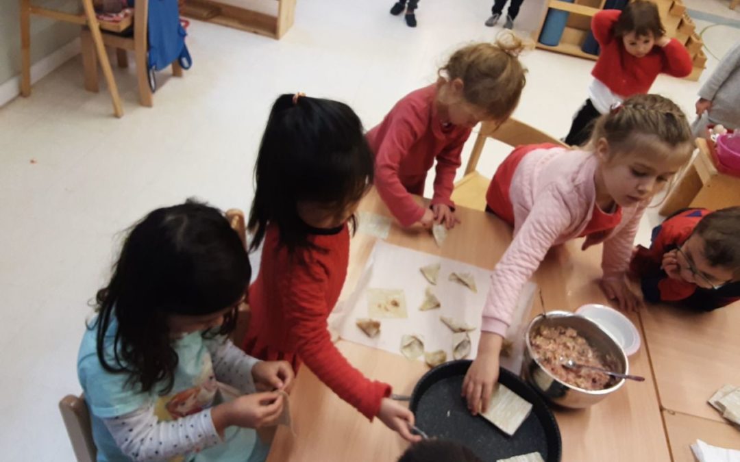 Chinese New Year celebration and dumpling making